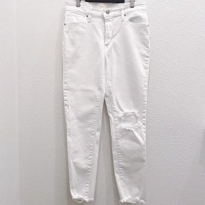 Levi’s White Ripped  721 High Rise Skinny Ankle Jeans Women’s US Size 29